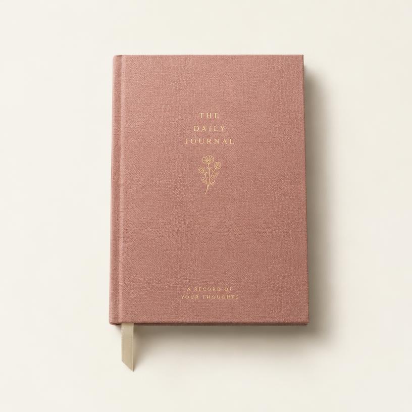 Caderno Artesanal Linho Rosé