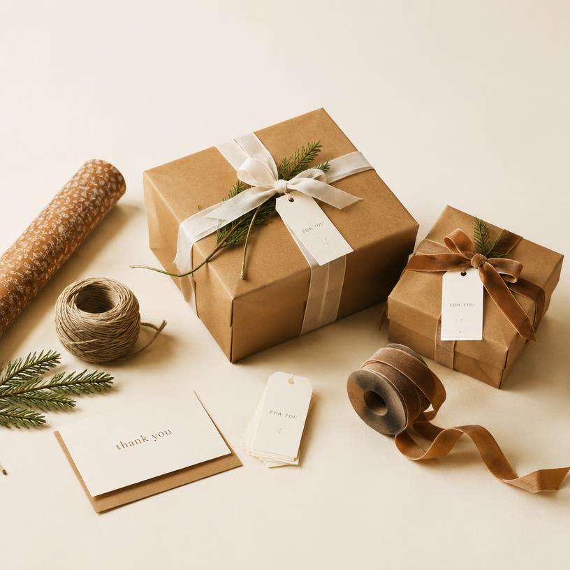 Kit Embalagem Kraft para Presente